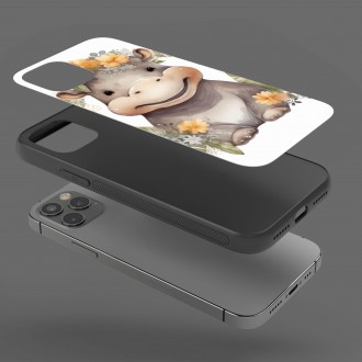 Kryt na mobil Mládě hrocha v květinách