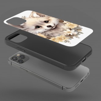 Kryt na mobil Mládě bílé lišky v květinách