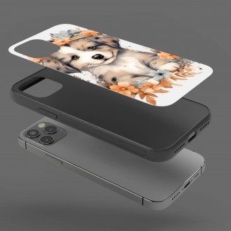 Kryt na mobil Mládě psa v květinách