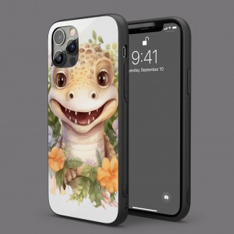 Kryt na mobil Mládě krokodýla v květinách