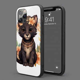 Kryt na mobil Mládě pantera v květinách