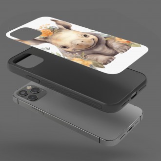 Kryt na mobil Mládě nosorožce v květinách