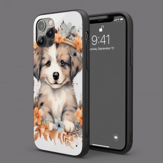 Kryt na mobil Mládě psa v květinách