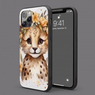 Kryt na mobil Mládě leoparda  v květinách