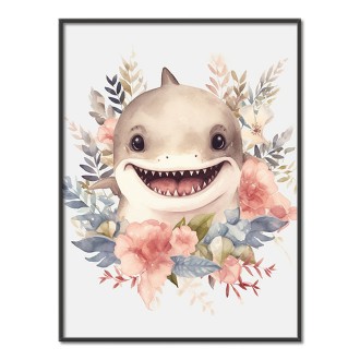 Mládě žraloka v květinách
