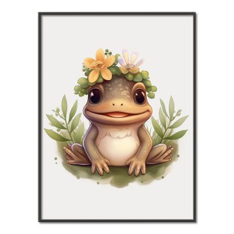 Mládě žáby v květinách
