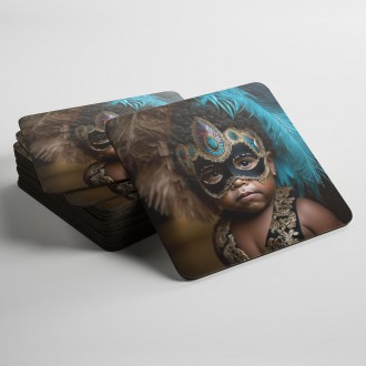 Podtácky Chlapeček s karnevalovou maskou