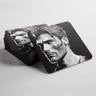 Podtácky Malba tužkou - muž 1