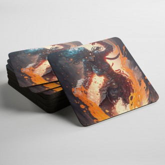 Podtácky Moderní umění - ohnivá žena