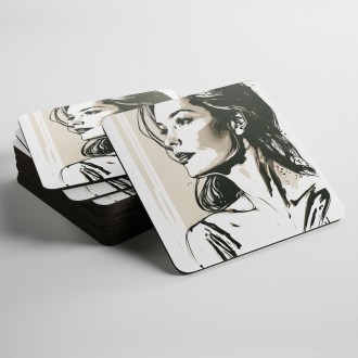 Podtácky Malba tužkou - žena