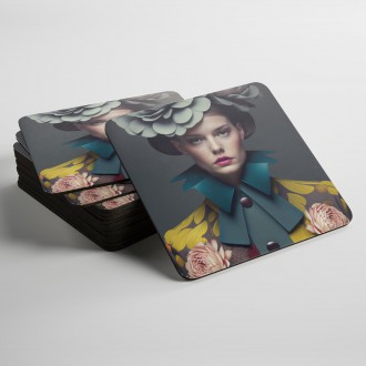 Podtácky Móda - květinový klobouk 2