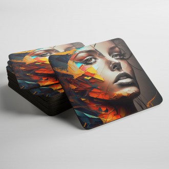 Podtácky Posterizovaná tvář ženy