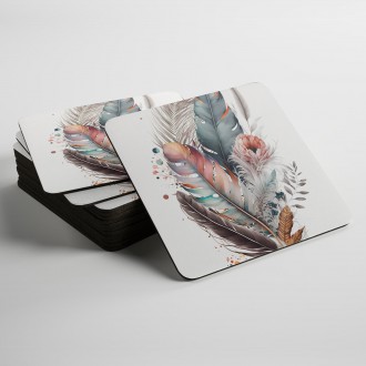 Podtácky Koláž květin a peří 2