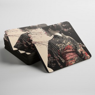 Podtácky Japonská dívka v kimonu 2