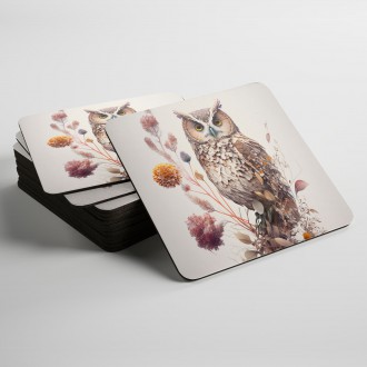 Podtácky Květinová sova