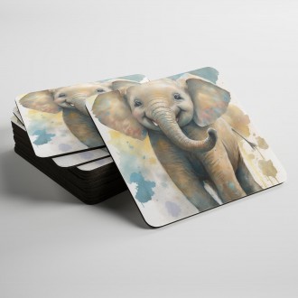 Podtácky Akvarelový slon