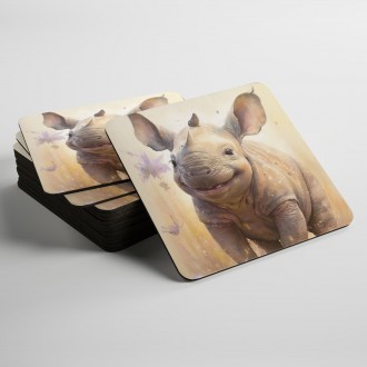 Podtácky Akvarelový nosorožec