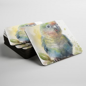Podtácky Akvarelový papoušek