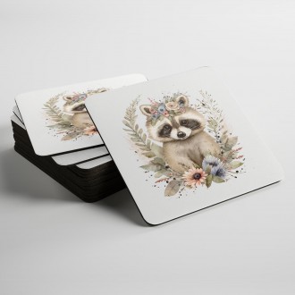 Podtácky Mládě mývala v květinách 2