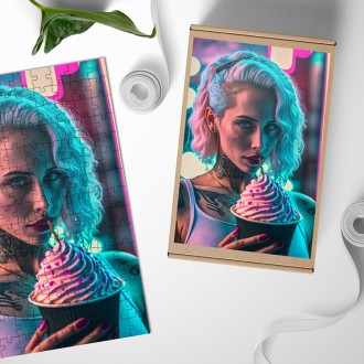 Dřevěné puzzle Mléčný koktejl