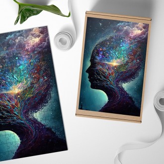 Dřevěné puzzle Myšlenka v barvě 3