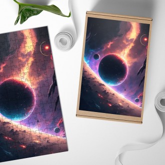 Dřevěné puzzle Pohled do vesmíru