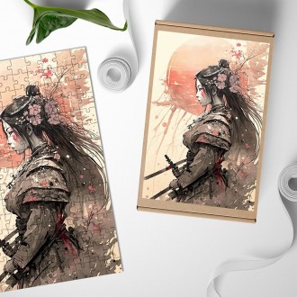 Dřevěné puzzle Žena samuraj 2