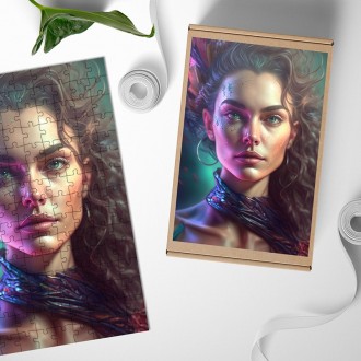 Dřevěné puzzle Atraktivní žena 2