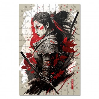 Dřevěné puzzle Žena samuraj 5
