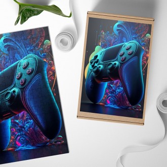 Dřevěné puzzle Herní ovladač