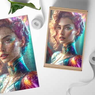 Dřevěné puzzle Neznámá superhrdinka