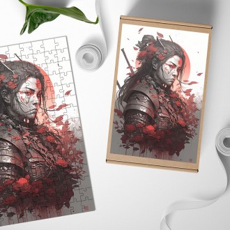 Dřevěné puzzle Žena samuraj 3
