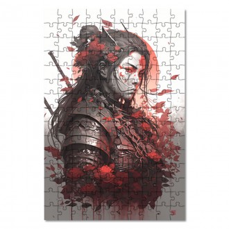 Dřevěné puzzle Žena samuraj 3