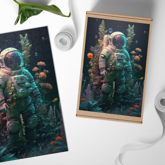 Dřevěné puzzle Astronaut pod vodou
