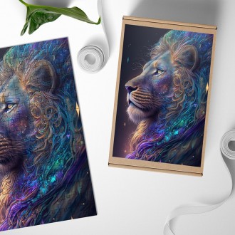 Dřevěné puzzle Vesmírný lev