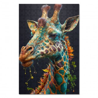 Dřevěné puzzle Psychadelická žirafa 2