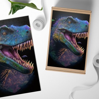 Dřevěné puzzle Velociraptor