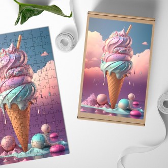 Dřevěné puzzle Zmrzlina