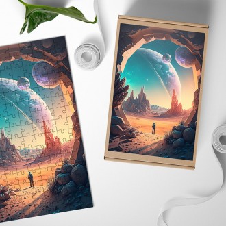Dřevěné puzzle Fantastická vesmírná krajina 8