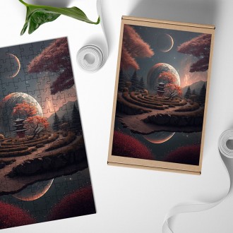 Dřevěné puzzle Japonská zenová zahrada