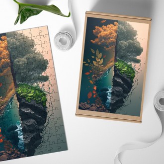 Dřevěné puzzle Dvě tváře přírody