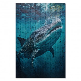 Dřevěné puzzle Podmořská scenérie Žralok velrybí