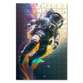 Dřevěné puzzle Letící astronaut