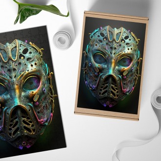 Dřevěné puzzle Steampunková maska