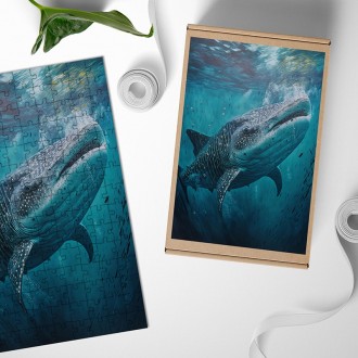 Dřevěné puzzle Podmořská scenérie Žralok velrybí