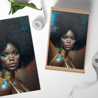 Dřevěné puzzle Funky Afro