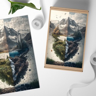 Dřevěné puzzle Aljaška