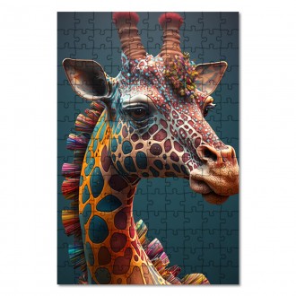Dřevěné puzzle Psychadelická žirafa