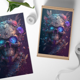 Dřevěné puzzle Magická lebka