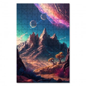 Dřevěné puzzle Fantastická vesmírná krajina 3